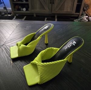 Women's Lime Green Heeled Sandals